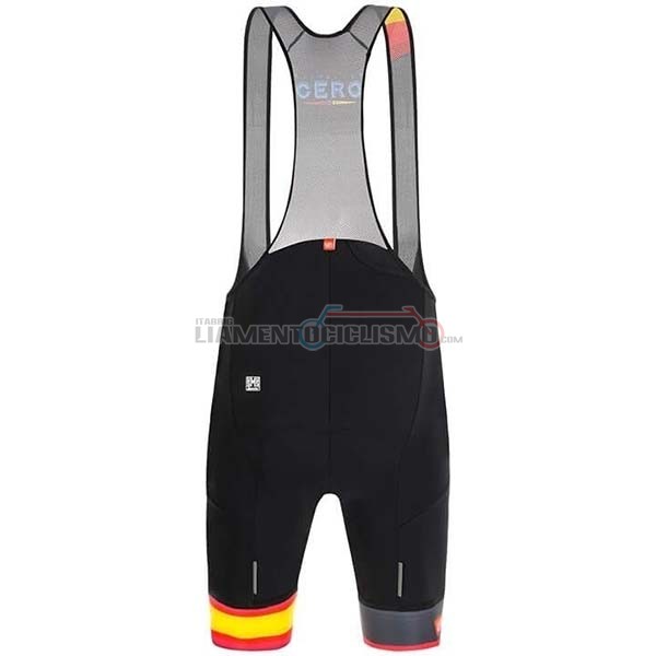 Abbigliamento Ciclismo Spagna Manica Corta 2019 Nero Rosso Giallo